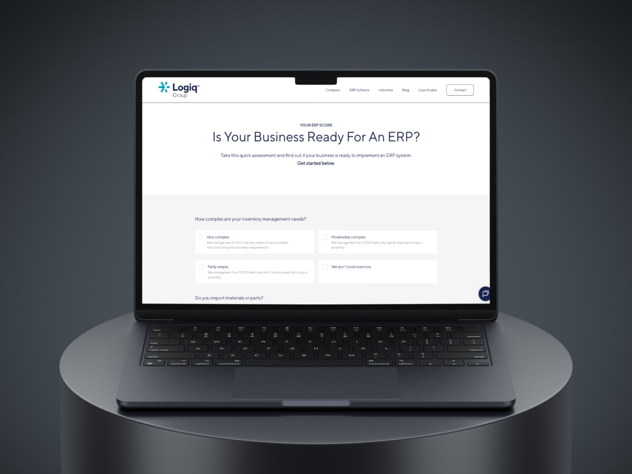ERP Readiness quiz mockup